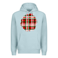 Blue Mist Christmas Tartan Patch Premium Hoodie - BundleAndBundleShop
