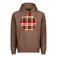 Chestnut Christmas Tartan Patch Premium Hoodie - BundleAndBundleShop