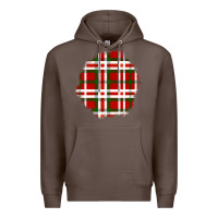 Coffee Christmas Tartan Patch Premium Hoodie - BundleAndBundleShop
