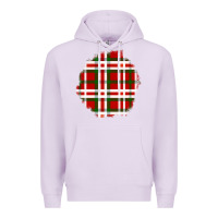 Lilac Christmas Tartan Patch Premium Hoodie - BundleAndBundleShop