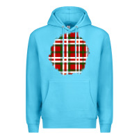 Ocean Blue Christmas Tartan Patch Premium Hoodie - BundleAndBundleShop