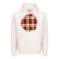 Pale Pink Christmas Tartan Patch Premium Hoodie - BundleAndBundleShop
