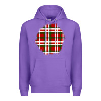 Purple Christmas Tartan Patch Premium Hoodie - BundleAndBundleShop