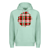 Seafoam Christmas Tartan Patch Premium Hoodie - BundleAndBundleShop