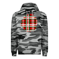 Slate Camo Christmas Tartan Patch Premium Hoodie - BundleAndBundleShop