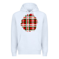 White Christmas Tartan Patch Premium Hoodie - BundleAndBundleShop