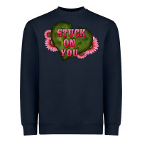 Navy valentine's day stuck on you heart sunflowers Heavyweight Sweatshirt - RanaPortraitStore