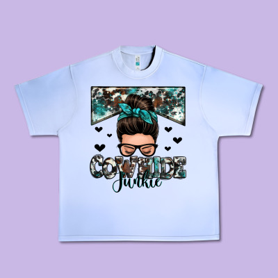 Cowhide Junkie Messy Bun Urban Heavy Tee Designed By Zillion Design Studio
