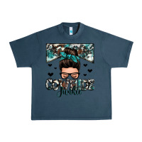 Midnight Navy cowhide junkie messy bun Urban Heavy Tee - Zillion Design Studio