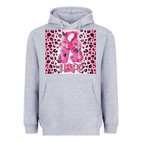 Heather Grey breast cancer with boxing gloves Heavyweight Hoodie - MaliasSmallBusiness
