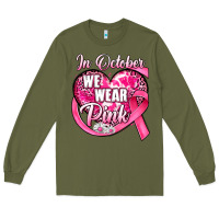 Army Green in october we wear pink heart Long Sleeve Tee - JahusDesignShop