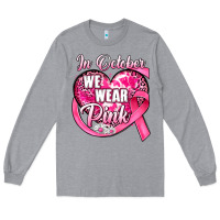 In October We Wear Pink Heart Long Sleeve Tee | Teevron