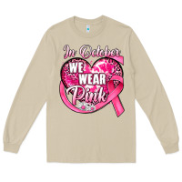 Mushroom in october we wear pink heart Long Sleeve Tee - JahusDesignShop