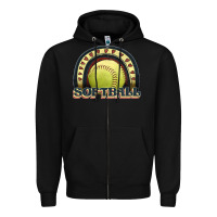 Black softball rainbow Zipper Hoodie - JahusDesignShop