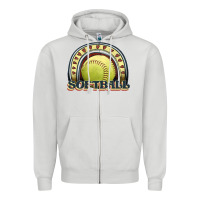 Dove Grey softball rainbow Zipper Hoodie - JahusDesignShop
