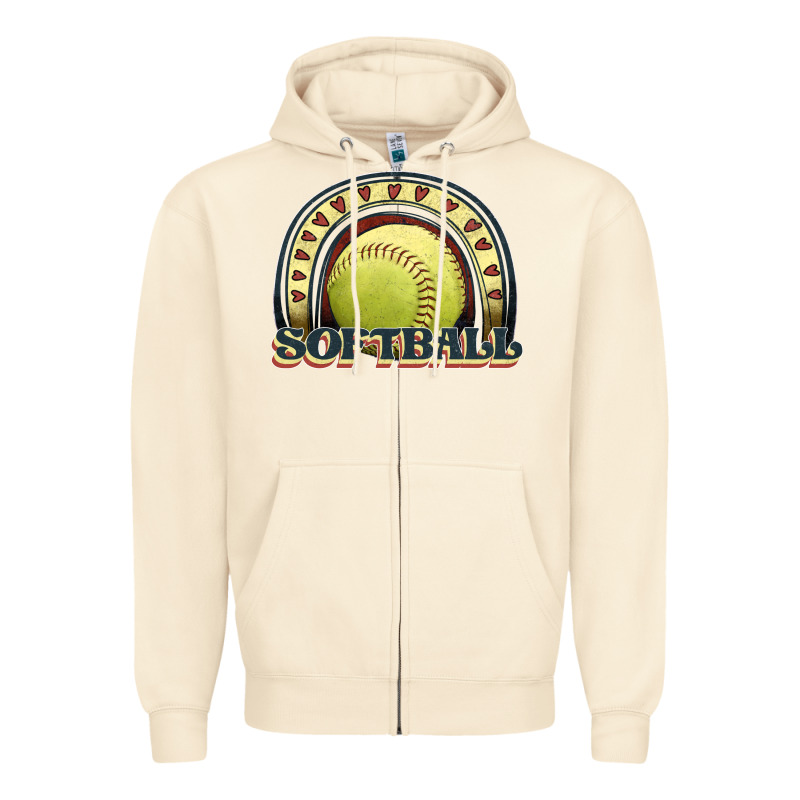 Softball Rainbow Zipper Hoodie by JahusDesignShop | Teevron