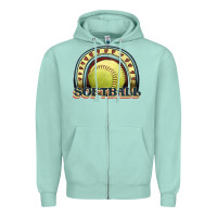 Seafoam softball rainbow Zipper Hoodie - JahusDesignShop