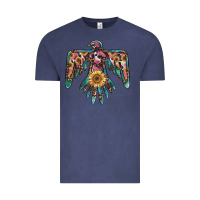 Vintage Denim pinky western sunflower thunderbird Vintage Tee - BarkalooDesign