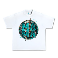 White cowhide mama lighting bolt Urban Heavy Tee - Zillion Design Studio