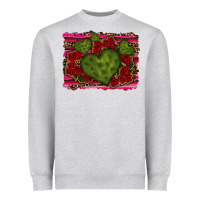Valentine Cactus Heart With Roses Heavyweight Sweatshirt | Teevron
