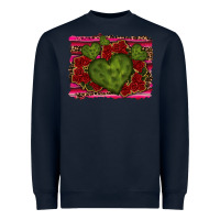 Navy Valentine Cactus Heart with Roses Heavyweight Sweatshirt - RanaPortraitStore