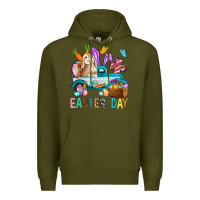 Army Green Easter Day With Truck Premium Hoodie - BundleAndBundleShop