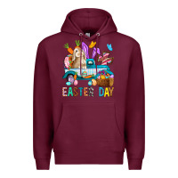 Burgundy Easter Day With Truck Premium Hoodie - BundleAndBundleShop