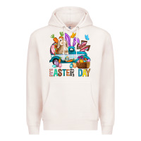 Pale Pink Easter Day With Truck Premium Hoodie - BundleAndBundleShop