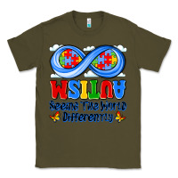 Army Green autism infinity seeing the world differently Classic Tee - JahusDesignShop