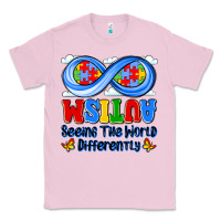 Bubblegum Pink autism infinity seeing the world differently Classic Tee - JahusDesignShop