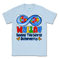 Dusty Blue autism infinity seeing the world differently Classic Tee - JahusDesignShop