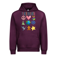 Mauve Wine PEACE ON EARTH Urban Hoodie - Bettercallsaul