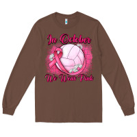 Chestnut in october we wear pink breast cancer valleybal Long Sleeve Tee - JahusDesignShop