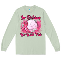 Matcha in october we wear pink breast cancer valleybal Long Sleeve Tee - JahusDesignShop