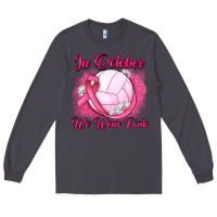 Smoke in october we wear pink breast cancer valleybal Long Sleeve Tee - JahusDesignShop