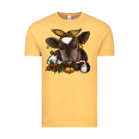 Vintage Mustard christmas baby cow Vintage Tee - RanaPortraitStore