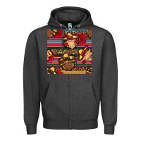 Charcoal Heather mexican gnomes seamless pattern Zipper Hoodie - BundleAndBundleShop