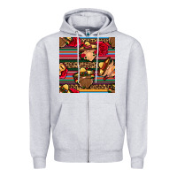 Heather Grey mexican gnomes seamless pattern Zipper Hoodie - BundleAndBundleShop