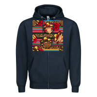 Navy mexican gnomes seamless pattern Zipper Hoodie - BundleAndBundleShop