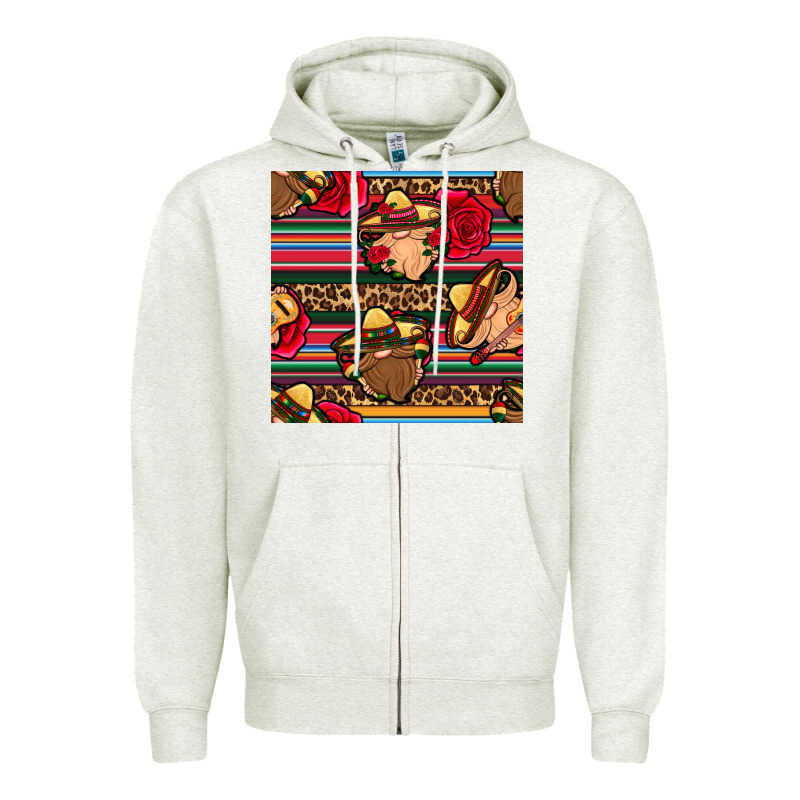 Mexican Gnomes Seamless Pattern Zipper Hoodie by BundleAndBundleShop | Teevron