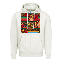 Oatmeal Heather mexican gnomes seamless pattern Zipper Hoodie - BundleAndBundleShop