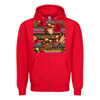 Red mexican gnomes seamless pattern Zipper Hoodie - BundleAndBundleShop