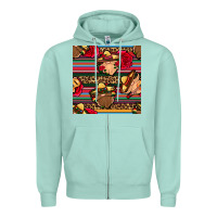 Seafoam mexican gnomes seamless pattern Zipper Hoodie - BundleAndBundleShop