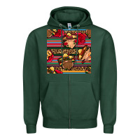 Sports Green mexican gnomes seamless pattern Zipper Hoodie - BundleAndBundleShop