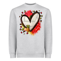 Heather Grey fruits and volleyball heart Heavyweight Sweatshirt - Zillion Design Studio