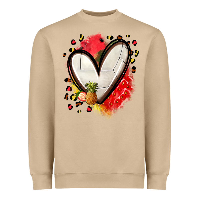 Fruits And Volleyball Heart Heavyweight Sweatshirt by Zillion Design Studio | Teevron