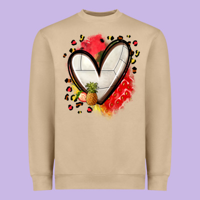 Fruits And Volleyball Heart Heavyweight Sweatshirt Designed By Zillion Design Studio
