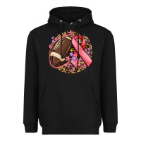 Black breast cancer ribbon and american football Heavyweight Hoodie - MaliasSmallBusiness