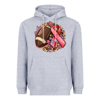 Heather Grey breast cancer ribbon and american football Heavyweight Hoodie - MaliasSmallBusiness