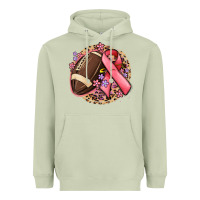 Matcha breast cancer ribbon and american football Heavyweight Hoodie - MaliasSmallBusiness